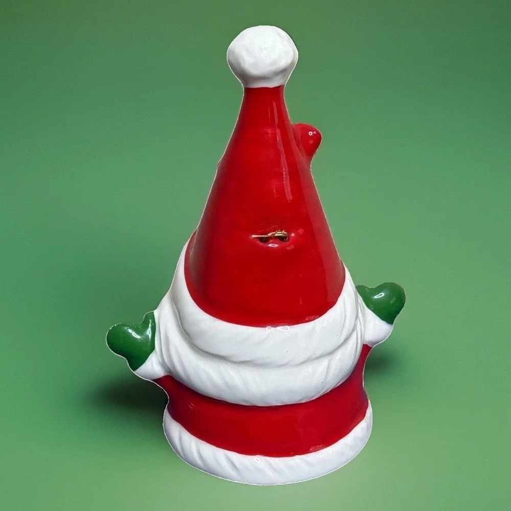 Vintage Josef Kitschy Originals Smiling Santa Claus Ceramic Christmas Bell VGC